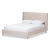 Baxton Studio Adelaide Light Beige Upholstered Queen Size Platform Bed 136-7473